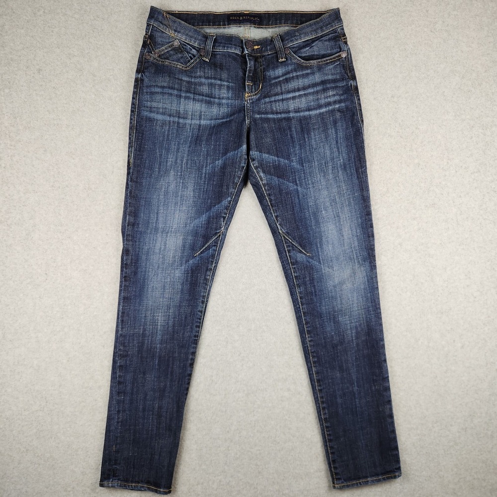 Rock & Republic Kasandra Skinny Jeans Women's Size 8 Medium Wash Slim Stretch